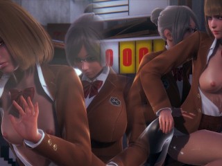 [ТЮРЕМНАЯ ШКОЛА] Фута Мэйко трахает Хану в школьном спортзале (3D ПОРНО 60 FPS)