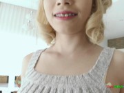 Preview 2 of Petite Thai blonde takes cum in her mouth