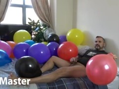 DILF blows and pops balloons before cumming on one like a looner PREVIEW