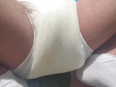 Outdoor Diaper Pee and Masturbation