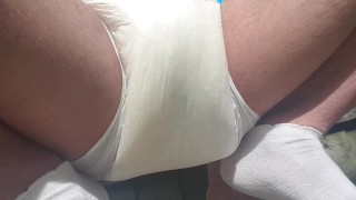 Diaper Leaking And Masturbation Outside