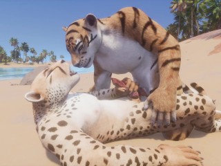Wild Leven / Hot Gay Furry Porno (tijger En Luipaard)
