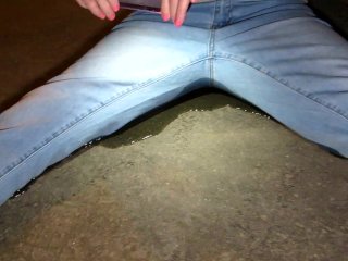 pee in public, solo female, wetting, reality