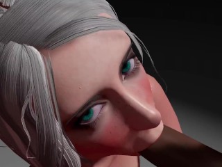 WhiteBunny делает хороший минет
