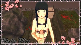Hinata deep throats cock POV then swallows cum (Naruto Hentai)