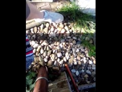 Teenboy in Sneaker walk outdoor