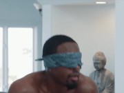 Preview 1 of Noir Male - Muscly D'Angelo Jackson Calls Up Taylor Reign & Sits Blindfolded As He Sucks His Bbc
