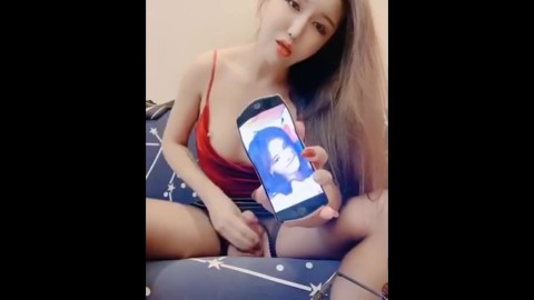 Asian Ladyboy masturbating and cumming on her cellphone