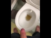 Preview 4 of Hairy man Pissing toilet cut dick big ball