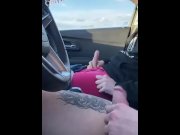 Preview 5 of Stroking each other’s cocks on a busy highway