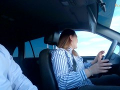 Русская девушка сдала экзамен на права (минет, публичное, в машине) - Screenshot 16 of 16 - Jerking Off In Car