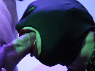 bdsm, big ass, mask blowjob, cum mouth