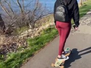 Preview 1 of LONGBOARDING FOLLOWED BY SEXY BLOWJOB AND HARDCORE FUCKING CUM IN MOUTH OUTDOORS