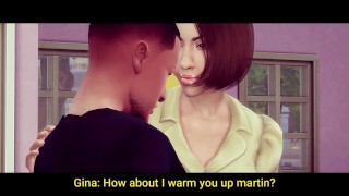 Martin Gets Footjob from Gina