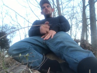 OUTDOORS: Big Dick Country Boy Fishing and Blowing a Big Load one the River Bank