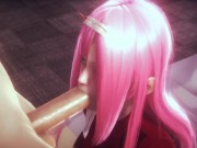 Preview 6 of Zero Two's impressive blowjob and deepthroat(3D PORN) [Darling in the Franxx]