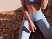 Preview 2 of Hot Sex in Yoga Pants. Fucked Creamy Pussy! Eats Cum! - BadCuteGirl