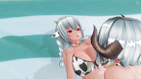 3D HENTAI YURI Cow Girl Fucks Her Girlfriend
