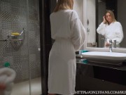 Preview 1 of Cleaner Spy Me In The Bathroom, Fuck Me Hard And Get My Pussy Pregnant!