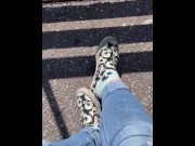 Preview 3 of BBW milf gives Public foot tease by the ocean