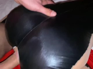 latex cumshof, pov, 60fps, cum on ass