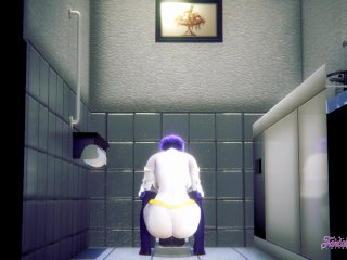 Titans Hentai - Raven peeing in a japanese toilet