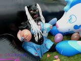 Miss Maskerade Rubber Doll Playing And Pop Balloon - Looner Fetish In Full Latex 03