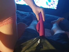 ⭐ Kinky Pee Couple Part 2 - Alice Makes Him Wet His Shorts Teasing Him With Vibrator 