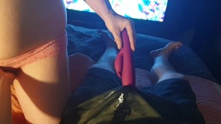 Kinky Pee Couple Part 2 Uses A Vibrator To Make Him Wet His Shorts