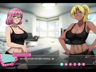 laser button, lesbian, big boobs, video game