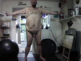 DavieBear Working out Nude