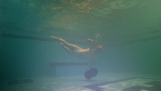 Swimming in clothes underwater