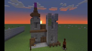 Como construir um castelo 8x8 fácil em Minecraft (tutorial)
