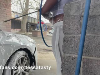 Tessa Tasty GetsWet and_Wild at the CarWash