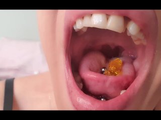 tongue fetish, food, mouth, long tongue