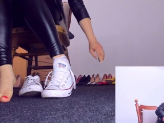 You will Clean my Dirty Converse Sneakers right now and Worship my Latex Ass