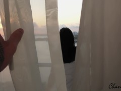 Video "COVER MY FACE PLEASE!" SUNSET is a great time to DRAIN THE CUM from his cock!