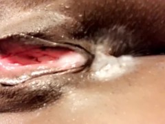 Pushing out cum