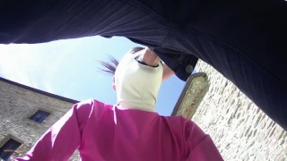 Amateur 2021 On Pink Outfit In Outdoor Blowjob And Masked Oral Creampie