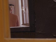 Preview 1 of Secretly caught jerking off in the bathroom after workout.
