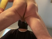 Preview 2 of Straight dom feeding his faggot cumslut another load