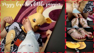 Foot Worship Femdom Cum On Flip Flops Piggy Love Her Little Piggies Looser