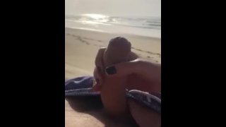 French Slut Approaches Me And Jerks Off On The Beach In Plain Sight