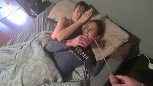 Sleeping Two Girl Porn Vdo - Two Girls getting Woken up with Piss in their Faces and Starts Pissing in  their Pajamas