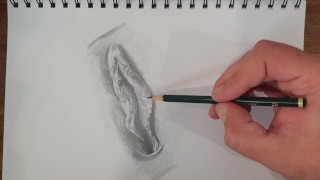 Drawing a sexy Vagina. Porn art Video number 1