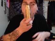 Preview 1 of watch me deep throat a banana