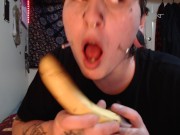 Preview 4 of watch me deep throat a banana