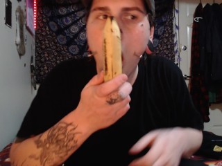 Watch me Deep Throat a Banana