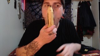 kijk hoe ik een banaan deepthroat