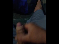 Jerkin off outside 